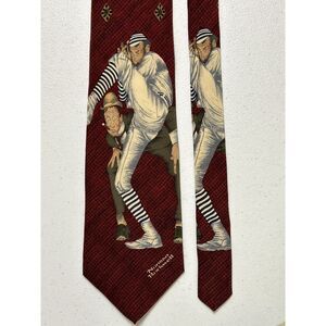 Vintage Norman Rockwell "Low And Inside" Saturday Evening Post Baseball Tie‎ 57"
